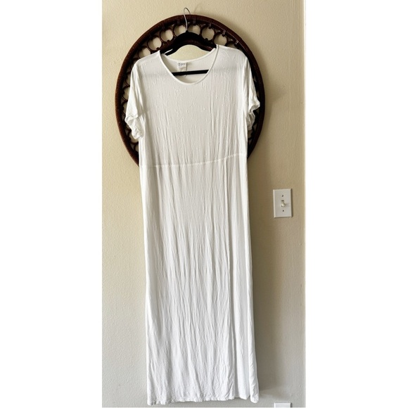 VTG y2k 90s babydoll maxi dress white floral size L - Picture 1 of 10